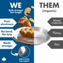 Norjac 9 Inch Pie Pan, 3 Pack, 1.25 Inch Deep, Round Aluminum Baking Pans for Oven, Rust-Free, Durable, Made in Canada