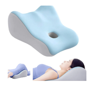 Memory Foam Support Pillow, Multi-Position Ergonomic Cushion for Back, Lumbar, Sleep Support, Blue and Gray, Restorative Comfort Foam (Blue)