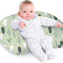 Little Grape Land Nursing Pillow for Infants, Breastfeeding Pillows, Baby Support Pillow for Nursing, Bottle Feeding, Tummy Time with Machine Washable Cover & Breathable Filling, Cactus (Original Model)