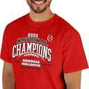 Blue 84 Men's NCAA Officially Licensed Georgia Bulldogs National Champs T-Shirt 2022-2023 Laces Red