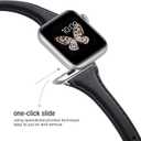 WFEAGL Compatible with Leather Apple Watch Band 41mm 40mm 38mm 42mm(series 11 10) Women, Top Grain Leather Strap Slim & Thin Replacement Wristband for iWatch Bands SE 3 2 1, Series 11 10 9 8 7 6 5 4 3 2 1