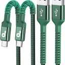 USB to USB C Cable Fast Charging 10FT USB A to USB C Charger Cord, Upgraded Extra Durable Braided USBC Cable Compatible with iPhone 17 16 15 Pro Max,Samsung Galaxy S10 S9 Plus More-Green 2 Pack