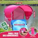 Universal Wind-Resistant Chair Umbrella Canopy, Foldable Portable UPF 50+ Sun Shade Attachment with Adjustable Clamp, Fits Most Beach, Camping, Lawn, Sports, Tanning, Zero Gravity Chairs & Wheelchairs