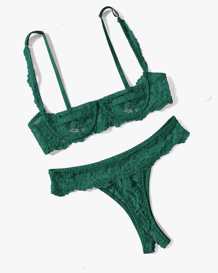 Avidlove Sexy Lingerie Set for Women Lace Bra and Panty Sets Underwire Push Up Lace Lingerie Set M