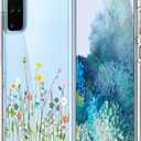 Unov Case Compatible with Galaxy S20 Plus Case Clear with Design Soft TPU Shock Absorption Slim Embossed Floral Pattern Protective Back Cover (Flower Bouquet)