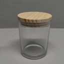 SHOWIN Thick Candle Jars for Making Candles 9 Pcs, 7 OZ Empty Jars with Wood Lids for Candle Making, Sample Container, Clear