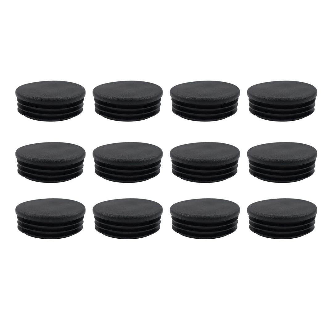 Round Plastic Plug,TTZEZE OD:60mm/2.36''Pipe Tubing End Cap Black Round End Caps,Chair Glide Insert Furniture Finishing Plug for Round Metal Tube,12 PCS