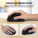 Bluetooth Wireless Mouse Ergonomic Vertical for Laptop Computer Macbook iPad Tablet Rechargeable Silent Click USB Carpal Tunnel Right Hand Compatible with Windows iOS Mac OS Android Black