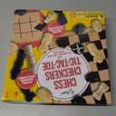 Regal Games - Reversible Wooden Board for Chess, Checkers & Tic-Tac-Toe - 24 Interlocking Wooden Checkers and 32 Standard Chess Pieces - for Age 8 to Adult for Family Fun (10.5 Inch - Reversible)