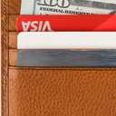 Men's Credit Card Holder, Brown Leather Wallet, Slim Bi-fold Wallet, Compact Wallet, RFID blocking