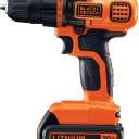 BLACK+DECKER 20V MAX Cordless Drill and Driver, 3/8 Inch, With LED Work Light, Battery and Charger Included (LDX120C)