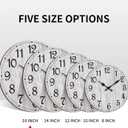 HYLANDA Wall Clock, Gray 16 Inch Wall Clocks Battery Operated Silent Non Ticking, Country Round Clocks Farmhous Wall Decorative for Kitchen, Bathroom, Living Room