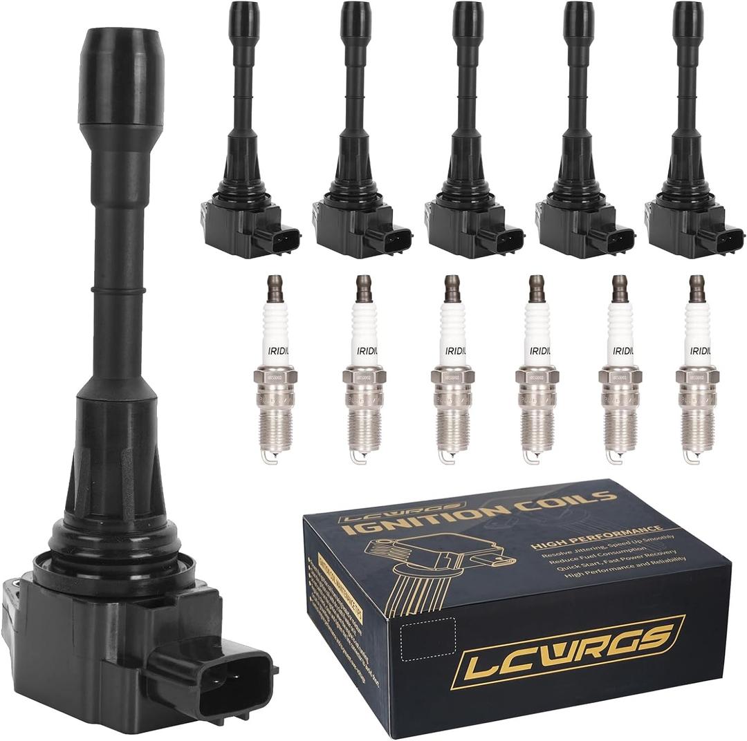 Set of 6 Ignition Coil Packs & Spark Plugs Fits For 3.5 V6 Nissan Murano Maxima Altima Pathfinder Infiniti G35 EX35 JX35 2009 2010 2011 2012 2013 2014 2015 2016 3.5L Coils Spark Plugs Replaces# UF550