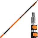 5-24 ft Long Telescoping Extension Pole // Multi-Purpose Extendable Pole with Universal Twist-on Metal Tip // Lightweight and Sturdy // Best Telescopic Pole for Painting, Dusting and Window Cleaning (24 feet)