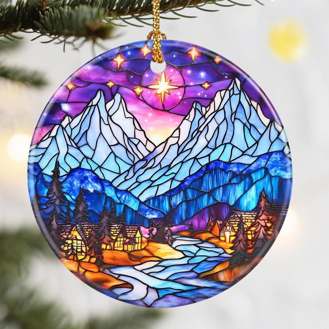 Christmas Ornaments, Dodosky 2.8in Ceramic Ornament, Xmas Decor, Christmas Tree Ornaments, Xmas Decorations for Tree, Holiday Ornament, Gift Ideas, Starlight Lover Gift, Gifts for Women, Friend, Lover (Night Court a)