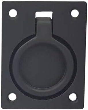 QCAA Flush Ring Pull, 2-1/2"x1-7/8, Matte Black, Made in Taiwan, 1 Pack