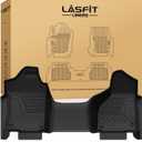 LASFIT Front Floor Mats for RAM 1500/2500/3500 2013-2018 Bench Seat | Fits 1500 Classic 2019-2024 Regular & Quad Cab, Not Fit Crew Cab/Bucket Seats, All Weather TPE Custom Fit Floor Liners, Black