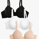 Fruit of the Loom Women's Smooth Cotton T-Shirt Bra Pack - Ultra-Soft, Flexible, and Invisible Under Tees 34C