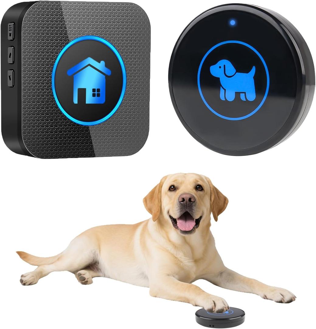 High Sensitivity Dog Door Bell 2026 Version, Dog Doorbells for Potty Training  Dog Bells to Go Outside, 1000Feet Range, Waterproof Button, 55 Melodies & 5 Notification Modes (1 Button)