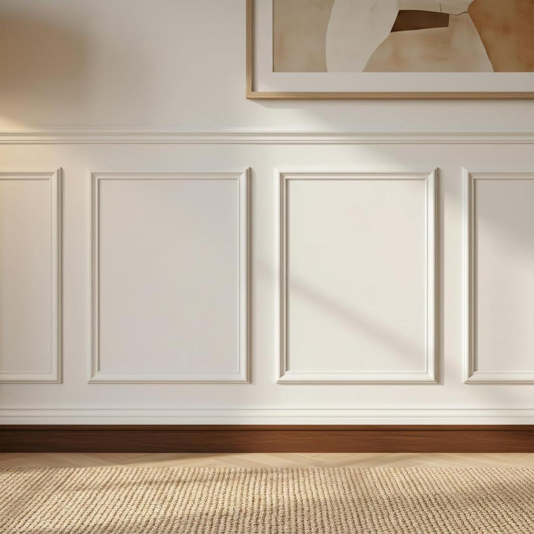 REFGY Peel and Stick Wall Molding Kit, 20"x16" Pre-Cut Wainscoting Panels, Ready-to-Assemble Self-Adhesive Walltrim for Living Room Bedroom Accent Wall Dcor, Paintable & Lightweight Polystyrene