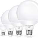 EvaStary G25 LED Vanity Light Bulbs, 6W LED Globe Bulb 60W Equivalent Daylight 5000K, Vanity Round Makeup Mirror Lights for Bathroom Lighting, 85-265V CRI85+ E26 Base, Non-dimmable, 4 Pack