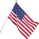 Valley Forge, American Flag Kit, Poly-Cotton, 3' x 5', 100% Made in USA, Grommeted Flag, 6' Steel Pole and Bracket