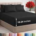Extra Deep King Sheet Set - 6 Piece Breathable and Cooling Sheets - Hotel Luxury Bedding for Women, Men, Kids & Teens - Easy & Secure Fit - Soft, Wrinkle Free and Comfy - Extra Deep Pockets - Black