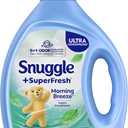 Snuggle SuperFresh Fabric Softener Liquid, Ultra Concentrated, 78.8 Oz, 150 Medium Loads, Morning Breeze Fabric Conditioner, Lasting Scent, Fights Stubborn Odors, Softens, Reduces Static & Wrinkles
