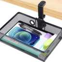 ROSLINE Under Desk Storage Organizer, Clamp on Drawer Basket, Hanging Storage, Mount Tray, Suitable for Multiple Scenes (Black)