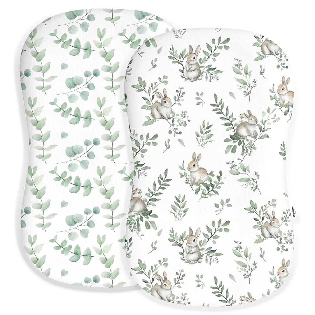 Baby Lounger Cover for Boys and Girls, Soft Breathable Polyester Cover, Fits Most Lounger Pillows, Cute Patterns, Durable and Machine Washable (07-Rabbit, Envelope)