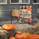 3 x Hello Pumpkin Fall Garden Flag, 1218 Inch Double Sided Yard Flag, Autumn Farmhouse Seasonal Holiday Yard Outdoor Thanksgiving Decoration (Pumpkin)