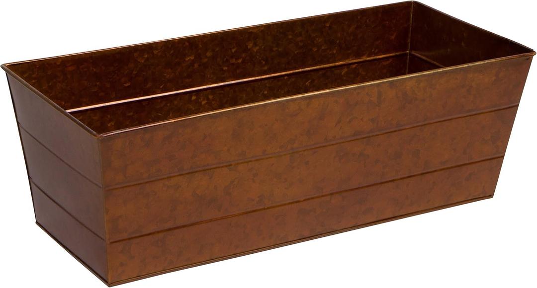 Trademark Innovations 35" Galvanized Bronze Indoor/Outdoor Window Box Flower Planter (Large)