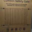 Cumbor 29.7-46" Baby Gate for Stairs, Toddler Safety Essentials for The House, Auto Close Dog Gate for Doorways, Mom's Choice Awards Winner-Easy Install Pressure Mounted Pet Gates for Dogs, White