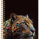 Yhtrg Preppy Leopard Spiral Notebooks, Leopard Print Journaling Notebook, Trendy Aesthetic Journal for Note Taking, Gift for Cheetah Lovers Women Men, Black Hardcover Notebook for School,5.5x8.3 Inch