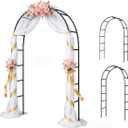 Thorise 7.9 Ft H x 4.6 Ft W Metal Pergola Arbor,Assemble Freely 2 Sizes,for Various Climbing Plant Wedding Garden Arch Bridal Party Decoration Wide Arbor, 1 Pack (Black)