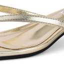 STUNAHOME Womens Kitten Heel Thong Sandals with Memory Foam Cute Flip Flop Heels for Women 1.4 Inches (Gold), Size 11