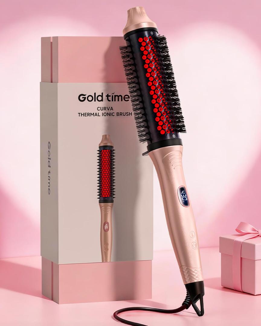 Infrared Thermal Brush, 2026 Upgrated Negative Ion Thermal Round Brush for Women Girls Hair Care, Larger Barrel for Faster Blowout, 6-Temp, Dual Voltage, No Damage, LED Display, 1.7 Inch Salon Styler