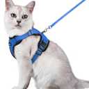 rabbitgoo Cat Harness and Leash for Walking, Escape Proof Soft Adjustable Vest Harnesses for Cats, Easy Control Breathable Reflective Strips Jacket, Navy Blue, M