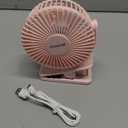 Gaiatop Portable Clip on Fan Battery Operated, Small Powerful 3 Speed Quiet 360 Rotate, USB Rechargeable Mini Personal Cooling Fan for Desk Table Home Office Stroller Camping Women Gifts Pink