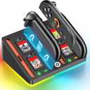 2 x Switch 2 Controller Charger Docking Station for 2025 Nintendo Switch 2 Joycon, Fast & Ergonomics Magnetic Charging Dock Station with RGB Lighting & for Joy con 2 Controller Accessories Kit (Black)