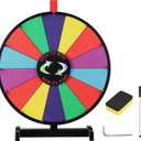 WinSpin 18" Round Tabletop Color Prize Wheel 14 Clicker Slots Heavy Duty Editable Spinning Wheel for Fortune Design Carnival Spin Game and Tradeshow, Classic Series