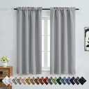 OVZME Silver Grey Blackout Curtains for Bedroom 63 Inch Length 2 Panels, Protect Privacy Thermal Insulated Curtains for Bedroom, Dual Rod Pocket Window Treatments Blackout Drapes, 2x40Wx63L Inches