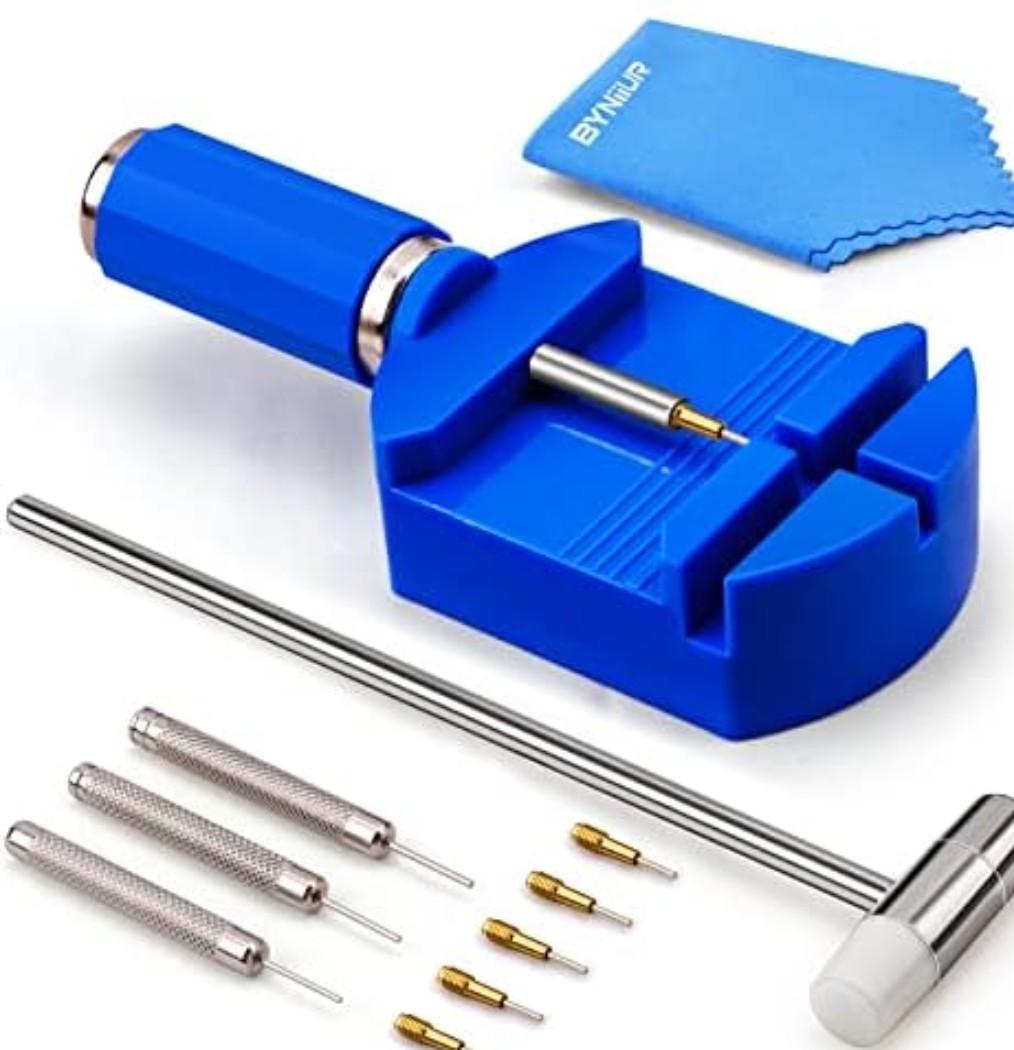 BYNIIUR Watch Link Removal Tool Kit, Watch Band Strap Chain Pin Remover Repair Tool Kit for Watch Band Strap Adjustment, Bracelet Sizing and Watch Resizing Adjuster 