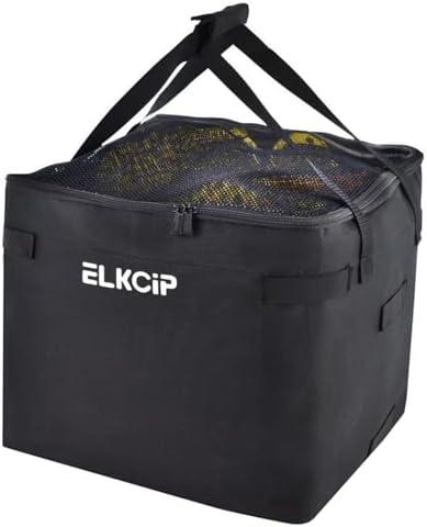 ELKCIP Portable Tennis Balls Hopper Bag, Replacement Storage Bag with Side Pockets, Lightweight Teaching Cart Bag for Pickleball, Baseball Ball, Table Tennis, Frame Not Included