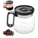 16 Oz Glass Coffee Mug – Coffee Pot Style, Mini Coffee Pot Mug with Lid, Heatproof Large Capacity Clear Cup (1pcs)