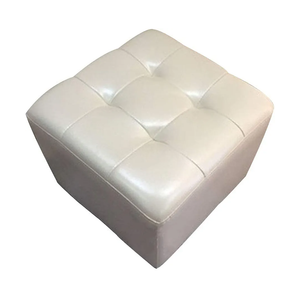 Storage Ottoman Folding Foot Rest Stool, Leather Footstool Bench, Short Ottoman Stool, Storage Foot Rest Store, Books, 
(Beige, 17" D x 13" W x 13" H)