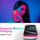 Hot Pink Case for iPhone 16 Pro Max/Soft Translucent Protective Phone Case Cover/Cute Trendy Minimalist Case 6.9 Inch (Neon Pink)