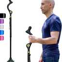 Walking Cane Foldable for Men & Women Seniors for Balance,Self Standing Folding Cane,Height Adjustable Anti-Slip Lightweight Alloy Walking Stick Collapsable for Travel Mobility Aid