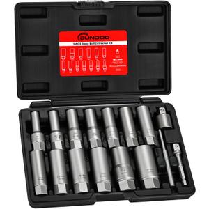 16pcs Bolt Extractor Kit, Stripped Bolt Extractor Set, Deep Long Easy Out Set, Lug Nut Remover Socket Tool for Studs, Damaged, Frozen, Rusted, Rounded-Off Bolts, Nuts