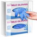 NiHome Multi-Tier Clear Acrylic Wall Mount Glove Box Holder Tissue Box Dispenser for Kitchen, Bathroom, Garage, Lab, Salon, Space-Saving Adjustable Organizer for Gloves, Tissues, Baby Wipes (2-Tier)